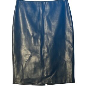 Theory Black Faux Leather Pencil Skirt Skinny Pencil‎ Skirt Bedford Size 6